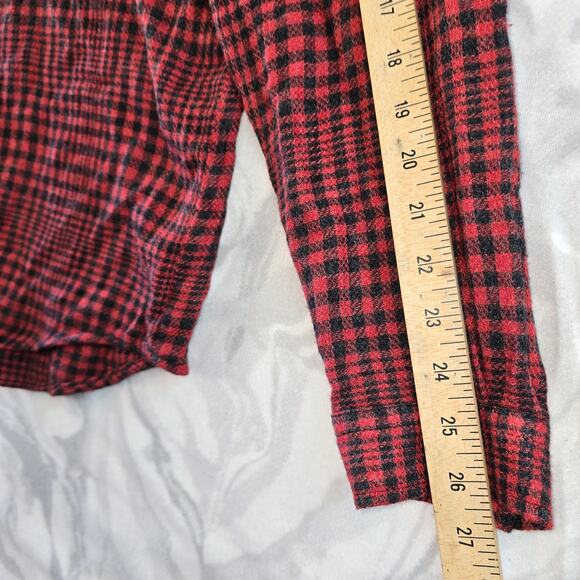 Zara Relaxed Fit Plaid Red/Black Women's Flannel Button Up Size XL - Picture 9 of 9